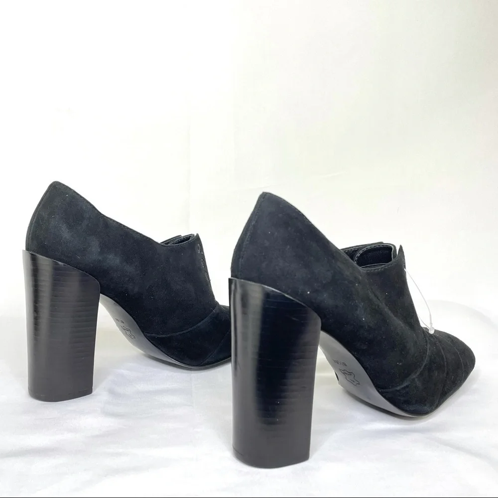 Tory Burch Charcoal Suede Block Heel Ankle Booties